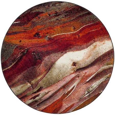 SAFAVIEH Glacier Round Area Rug, Red and Multicolor - 6 ft.-7 in. x 6 ft.-7 in. GLA126A-7R